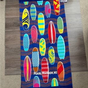 Pearl Harbor, Hawaii Surfboard Print Towel